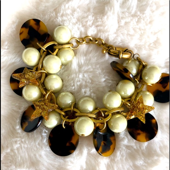 STEAL! ! 2 for 20, 3 for 25! Gold coloured j crew charm bracelet - Picture 1 of 2